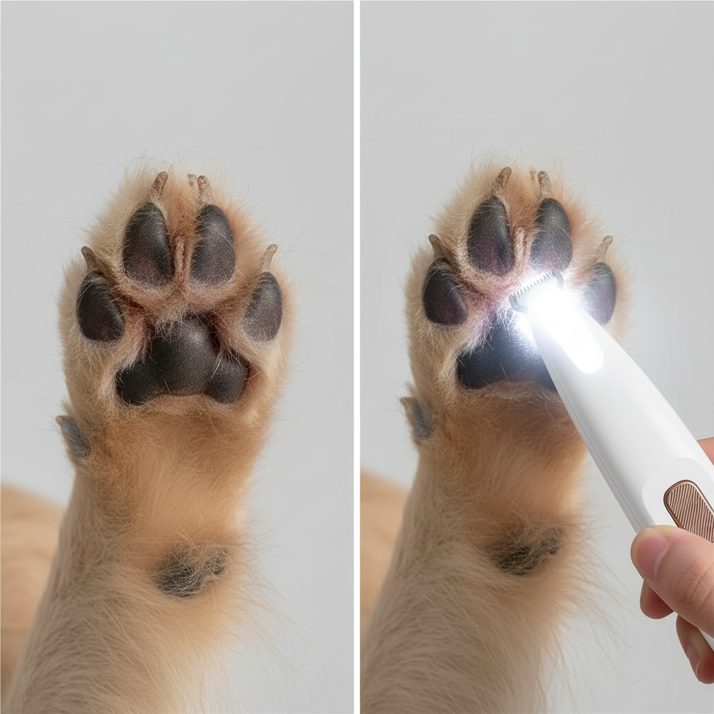 New Dog Paw Trimmer with LED Light Fully Waterproof Pet Hair Trimmer with LED Display Dog Clippers for Grooming 18mm Widen Blade